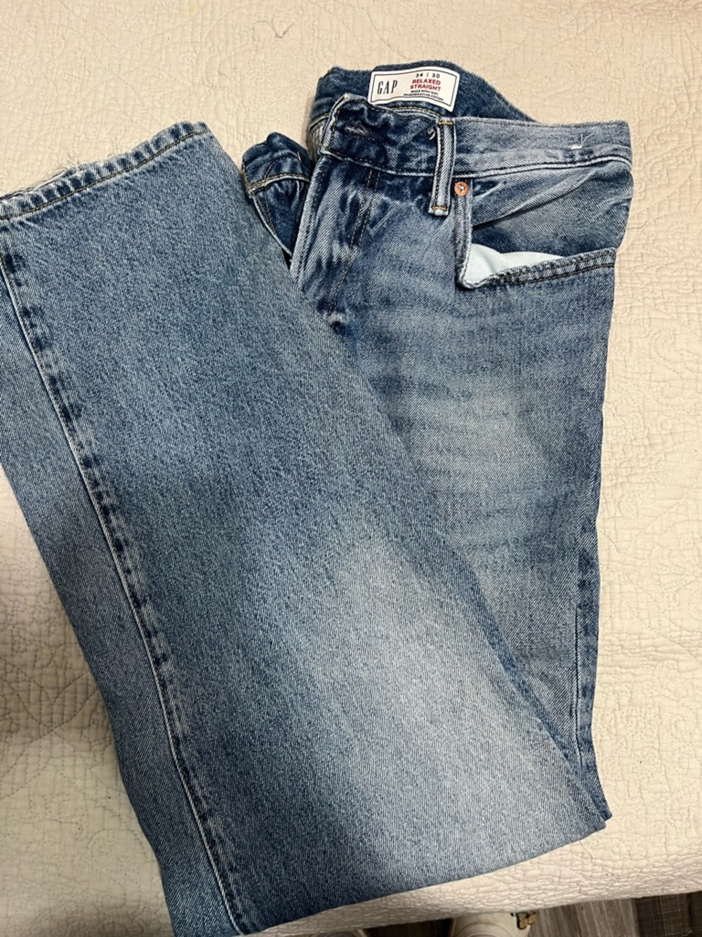 GAP Men's Blue Denim Jeans - relaxed straight 34/30